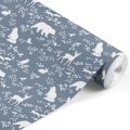 tapeta forest animals blue - tapety dla dzieci
