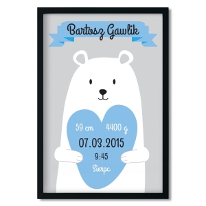 birth stat poster | bear - boys