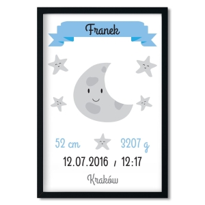 birth stat poster | moon - boys