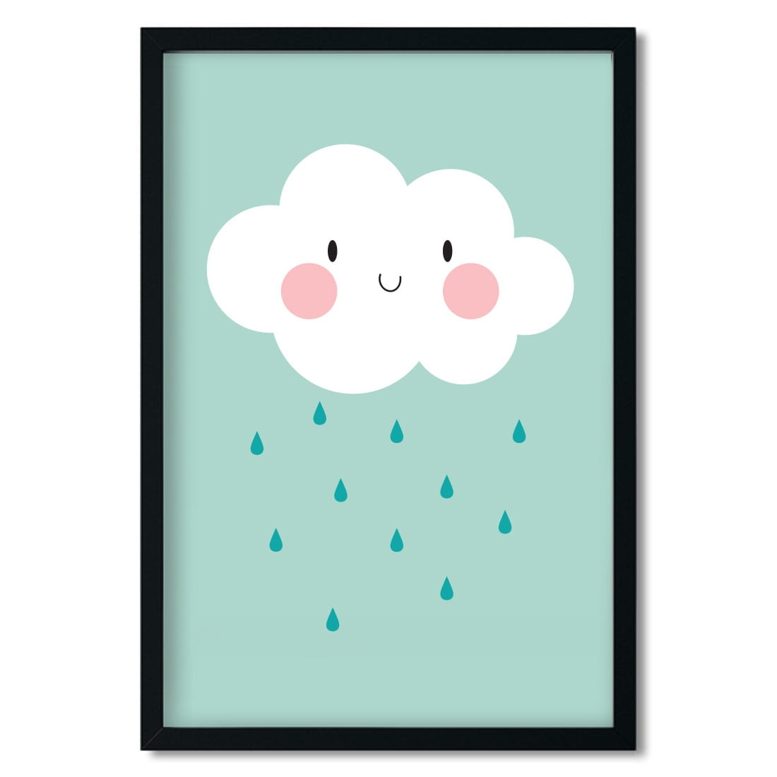 chmurka - miętowa | plakat. plakat dla dzieci. dekoracje pokoju