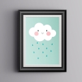chmurka - miętowa | plakat. plakat dla dzieci. dekoracje pokoju