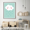 chmurka - miętowa | plakat. plakat dla dzieci. dekoracje pokoju