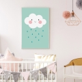 chmurka - miętowa | plakat. plakat dla dzieci. dekoracje pokoju