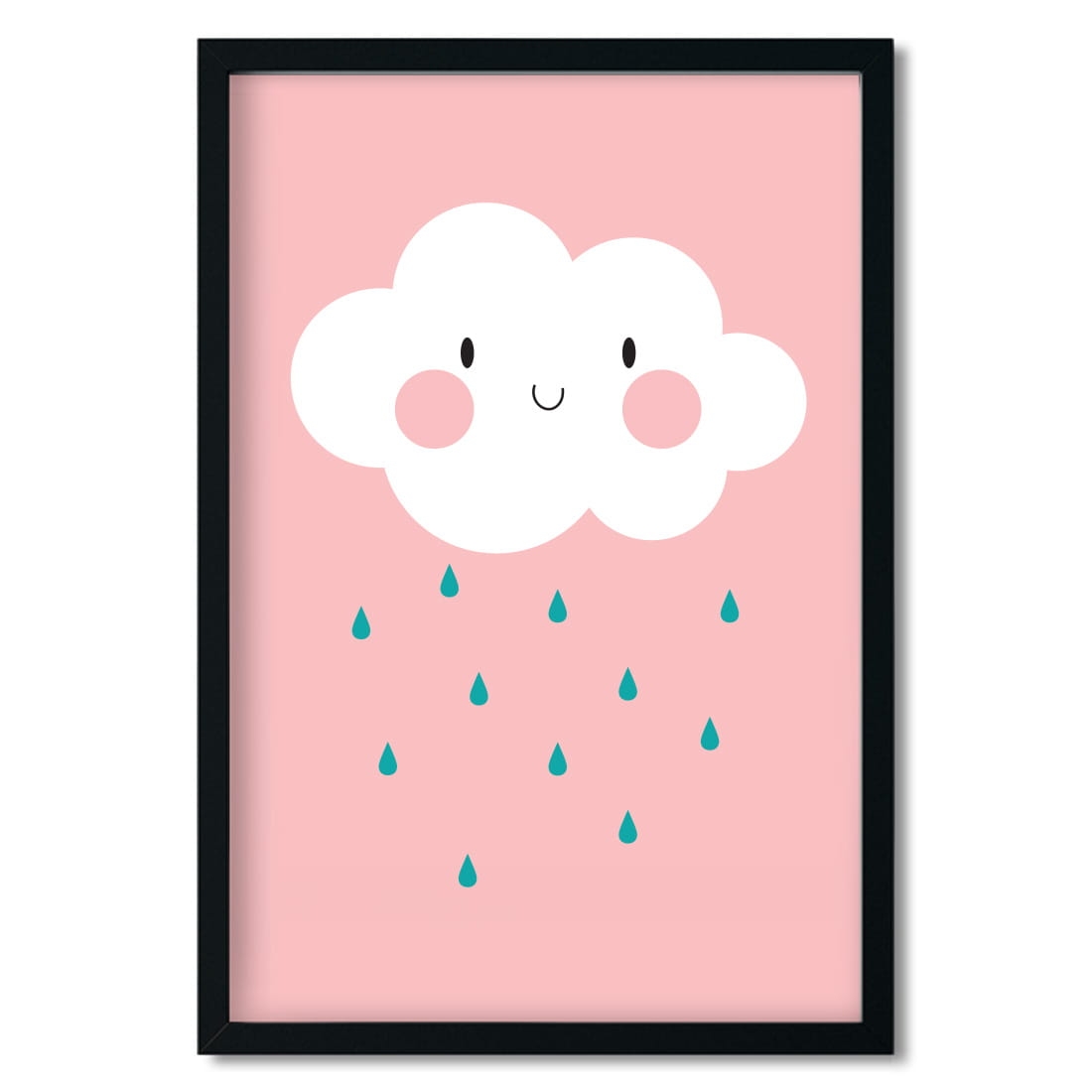 chmurka - różowa | plakat. plakat dla dzieci. dekoracje pokoju