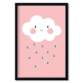 chmurka - różowa | plakat. plakat dla dzieci. dekoracje pokoju