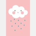 chmurka - różowa | plakat. plakat dla dzieci. dekoracje pokoju