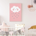 chmurka - różowa | plakat. plakat dla dzieci. dekoracje pokoju