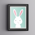 królik - miętowy | plakat. plakat dla dzieci. dekoracje pokoju