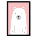 miś - różowy | plakat. plakat dla dzieci. dekoracje pokoju