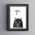 miś ups | plakat. plakat dla dzieci. dekoracje pokoju