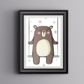 miś huśtawka | plakat. plakat dla dzieci. dekoracje pokoju