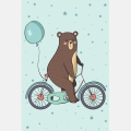 miś rower | plakat. plakat dla dzieci. dekoracje pokoju