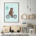 miś rower | plakat. plakat dla dzieci. dekoracje pokoju