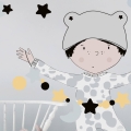 teo szary | naklejka. naklejka dla dzieci. dekoracje pokoju