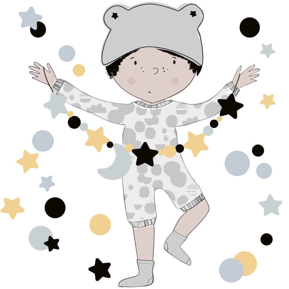 teo szary | naklejka. naklejka dla dzieci. dekoracje pokoju