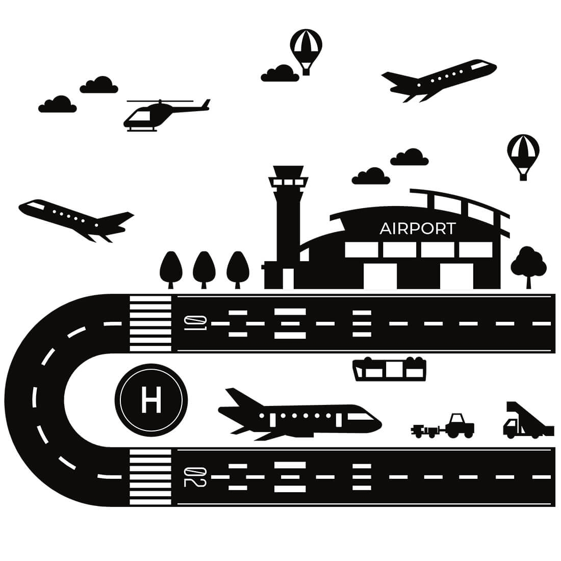 lotnisko | naklejka. naklejka dla dzieci. dekoracje pokoju