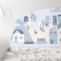 miasteczko błękitne | naklejka. naklejka dla dzieci. dekoracje pokoju