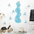 żaglówki | miarka. naklejka dla dzieci. dekoracje pokoju