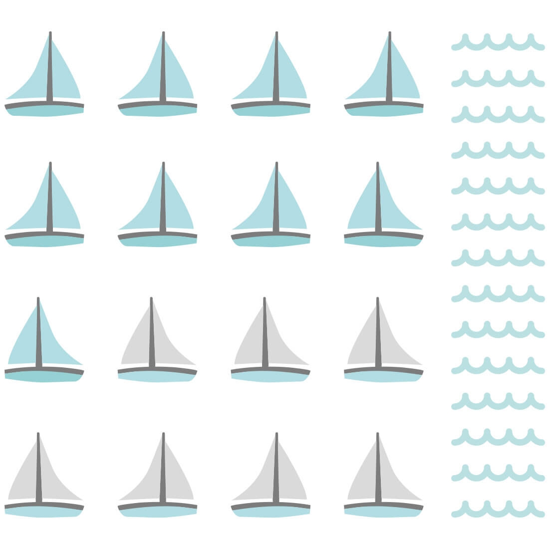 żaglówki miętowe | naklejka. naklejka dla dzieci. dekoracje pokoju