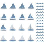 stickers | blue sailboats