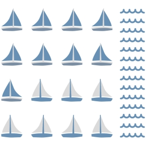 stickers | blue sailboats