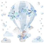 sticker | hot air balloon blue