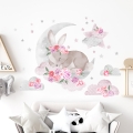 pink sleeping rabbit | wall sticker. children's wall decals. room decorations