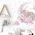 pink sleeping rabbit | wall sticker. children's wall decals. room decorations
