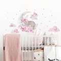pink sleeping rabbit | wall sticker. children's wall decals. room decorations