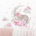 pink sleeping rabbit | wall sticker. children's wall decals. room decorations