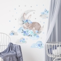 blue sleeping rabbit | wall sticker. children's wall decals. room decorations