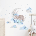 blue sleeping rabbit | wall sticker. children's wall decals. room decorations