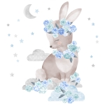 sticker | blue rabbit