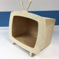 telewizor - drewniane dekoracje. drewno, sklejka