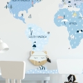 world map ice cold | sticker. children's wall decals. room decorations