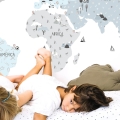 world map ice cold | sticker. children's wall decals. room decorations
