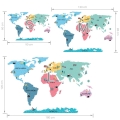 world map colorful | sticker. children's wall decals. room decorations