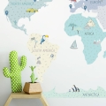 world map mint | sticker. children's wall decals. room decorations