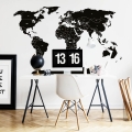 world political map black | sticker. children's wall decals. room decorations