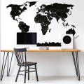 world political map black | sticker. children's wall decals. room decorations