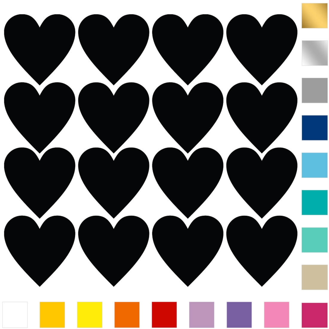 serca duże | naklejka. naklejka dla dzieci. dekoracje pokoju