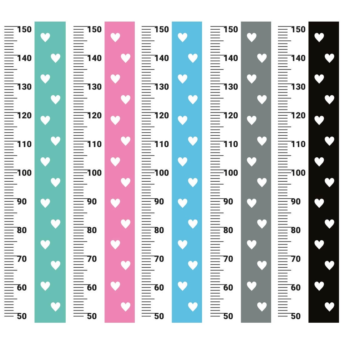 serca | miarka. naklejka dla dzieci. dekoracje pokoju