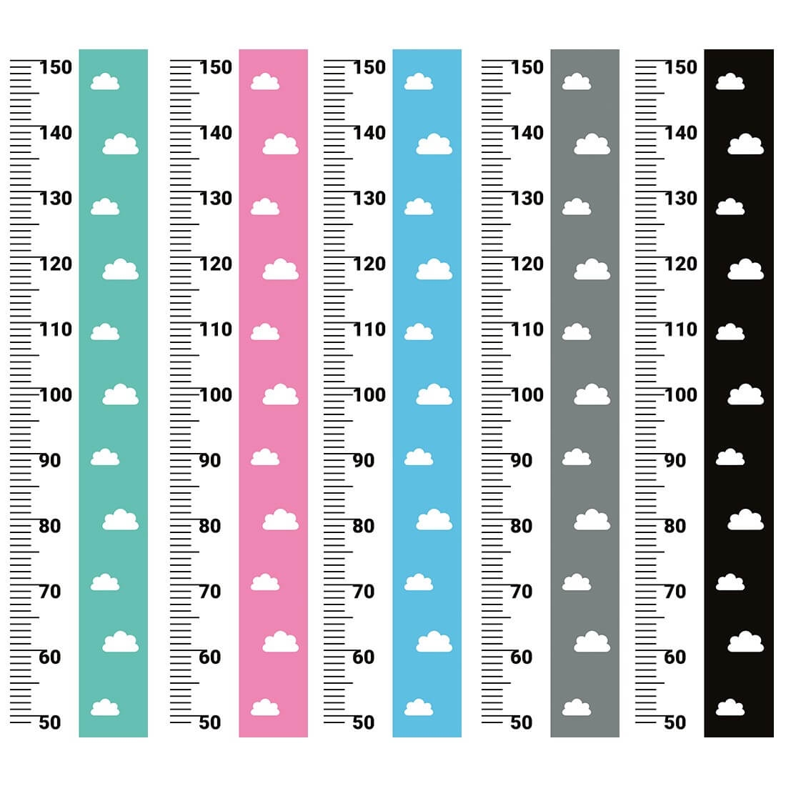 chmurki | miarka. naklejka dla dzieci. dekoracje pokoju