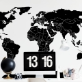 world political map black | sticker. children's wall decals. room decorations