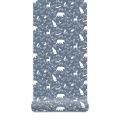 tapeta forest animals blue - tapety dla dzieci