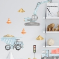 budowa niebieska zestaw II | naklejki. naklejki dla dzieci. dekoracje pokoju