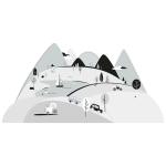sticker | grey mountains L