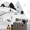 góry szare | naklejka. naklejka dla dzieci. dekoracje pokoju