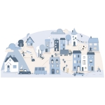 sticker | light blue small town L