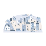 sticker | light blue small town S